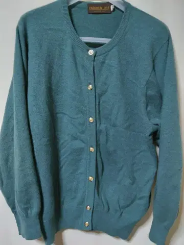 CASHMERE LIFE 청록색 가디건 L 사이즈