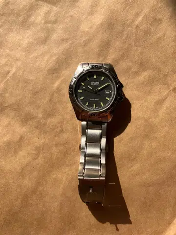 CASIO 쿼츠 손목시계 블랙 스테인리스