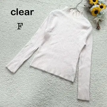 [ clear ] 긴팔 니트 스웨터 핑크 계열 하이넥 타이트 무지 F