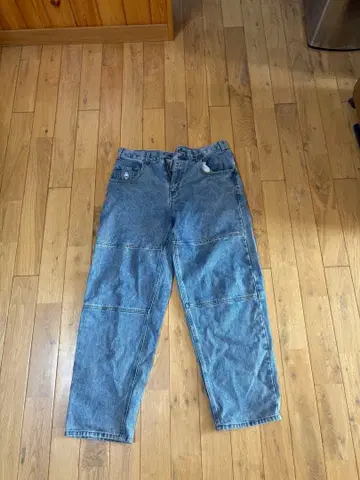 genzai 더블니 배기 데님 팬츠