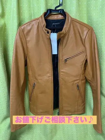 라이더 자켓 카멜 컬러