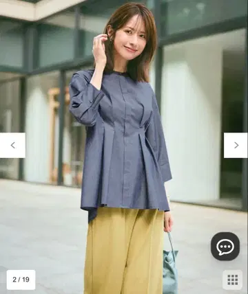 ANYSIS 허리 턱 튜닉 블라우스 M