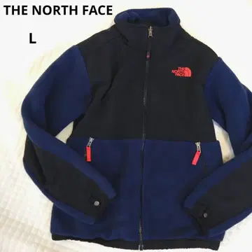 THE NORTH FACE 데날리 네이비 로고 빨간색 플리스 자켓 L