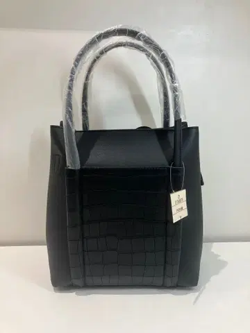 블랙 PVC 악어 무늬 핸드백