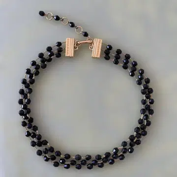 SONIA RYKIEL 소니아 리키엘 3연 목걸이 블랙 x 골드