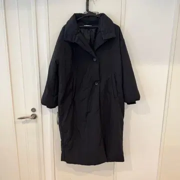 AUNT MARIES 블랙 충전솜 롱 코트 오버 사이즈 프리 사이즈