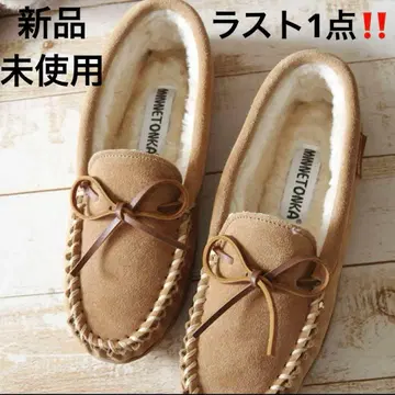 라스트 미사용 새상품 MINNETONKA 베이지 스웨이드 모카신 신발