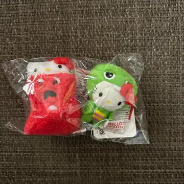 헬로키티, 가챠핀, 묶 콜라보 봉제 인형 키링 세트