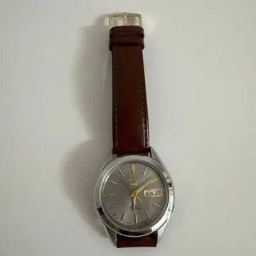 SEIKO 자동 와인딩 시계 실버/브라운