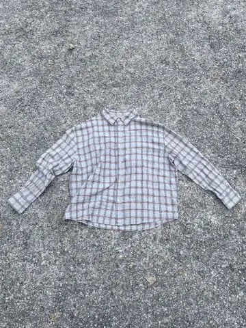 ZARA 체크 무늬 긴팔 셔츠 그레이 계열