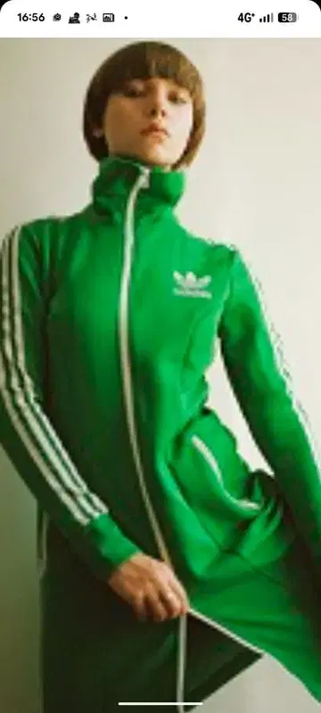 adidas 그린 롱 자켓 3라인 M