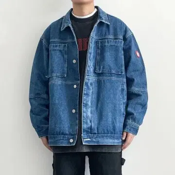 CAVEMPT 데님 자켓 버튼 프론트