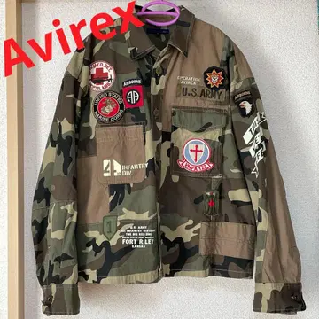 미사용에 가까운 Avirex 카모플라쥬 와펜 셔츠
