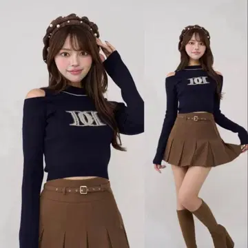 다리치 네이비 프리 레이어드 라이크 로고 니트탑 darich