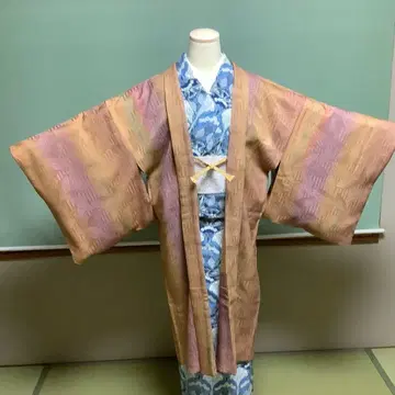 순수 실크 긴 겉옷