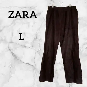 새상품급 ZARA 니트 스트레이트 팬츠 로우헴 [ L ] 블랙