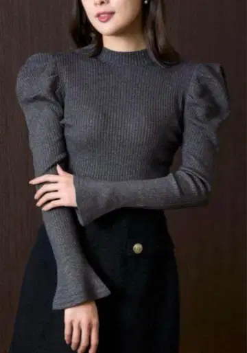 Herlipto Volume-Sleeve Glitter Knit Top