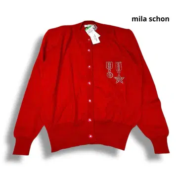 [ 미사용 ] 밀라 쇤 가디건 큐빅 이탈리아제 어깨 패드 M