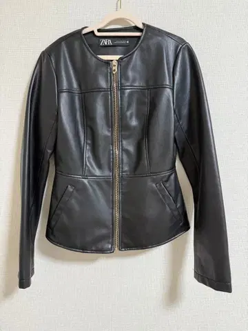 ZARA 페플럼 라이더 가죽 자켓 M