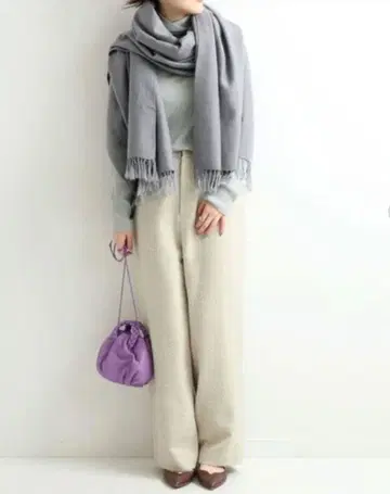 IENA 루프 헤링본 소프트 와이드 팬츠 saiz 38