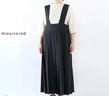 [ 새상품급 ] mizuiro ind 플리츠 오버롤 스커트