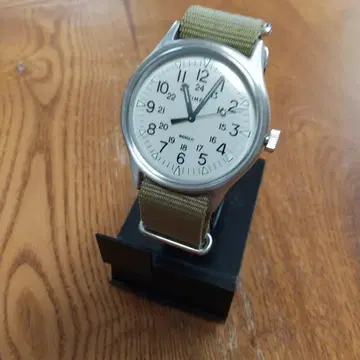 Timex 손목시계 카키 나일론 밴딩