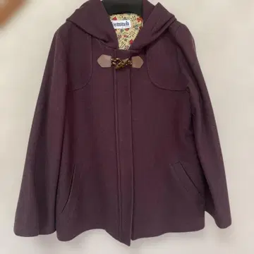 호코모모라 *새상품급* 울 코트 더플 코트 케이프 망토풍 보라색