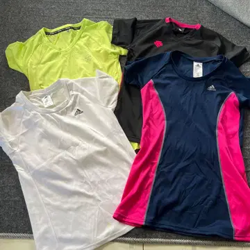 스포츠 T셔츠 상의 묶음 판매 4점 adidas evoke 데상트 헬스장