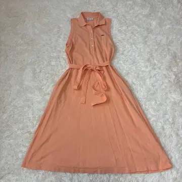 라코스테 피케 셔츠 원피스 벨트 포함 오렌지