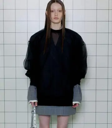 MAISON SPECIAL Sheer Gathers Tops 블랙