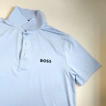 BOSS 라이트 블루 반팔 피케 셔츠