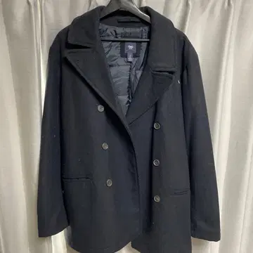 Gap 블랙 더블 브레스트 피코트 L