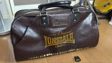 LONSDALE 브라운 보스턴 백 악어 엠보싱