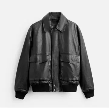 Zara 천연 가죽 가죽 자켓 A-2 양가죽