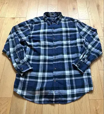 CHAPS 긴팔 셔츠 네이비 체크