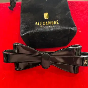 ALEXANDRE 블랙 리본 헤어 클립 부속품 포함 각인 있음