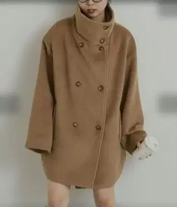 CIAOPANIC TYPY 샤기 스탠드 카라 코트 카멜