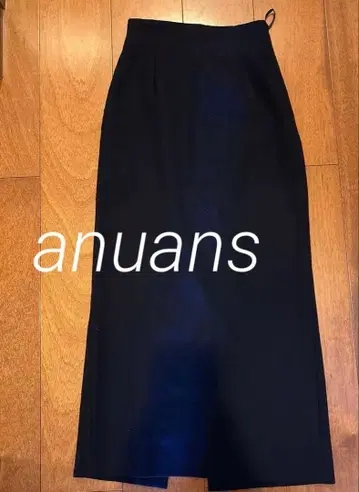 anuans 더블 새틴 타이트 스커트 네이비 S