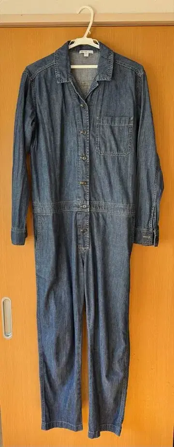 데님 올인원 긴팔 버튼 포함