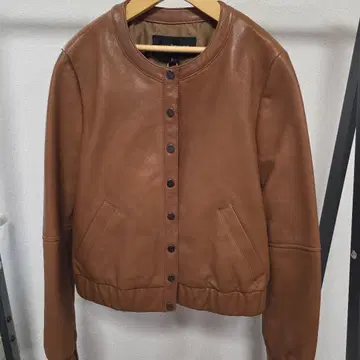 새상품 JILL STUART 브라운 가죽 자켓 S
