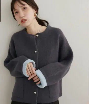 노카라 자켓 다크 그레이