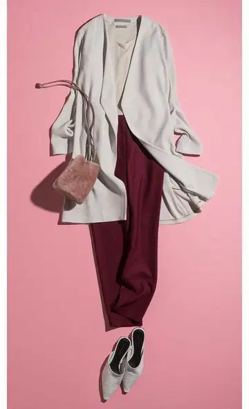 theory luxe 와이드 크롭 버건디 36