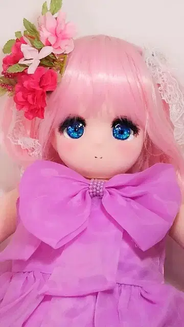 칫고돌 등신대 80cm 봉제 인형 핑크 드레스 머리 장식 포함