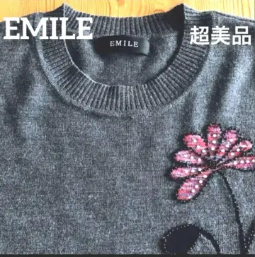 [컨디션 최상] EMILE 여성용 니트 긴팔 스웨터 울 그레이 봄