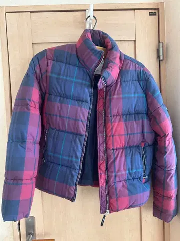 TOMMY JEANS 체크 무늬 다운 자켓 M