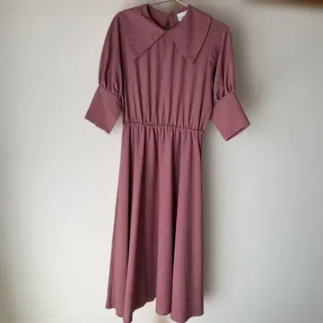 핑크 원피스 큰 카라 부착 드레스 LEBECCA boutique