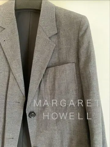MARGARET HOWELL 체크 무늬 테일러드 자켓