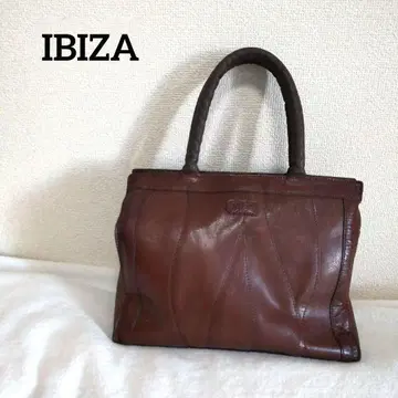 이비자 핸드백 토트백 가죽 브라운 패치워크