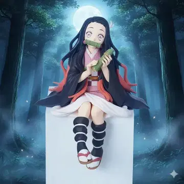 네즈코 피규어 대나무 들고 약 15cm