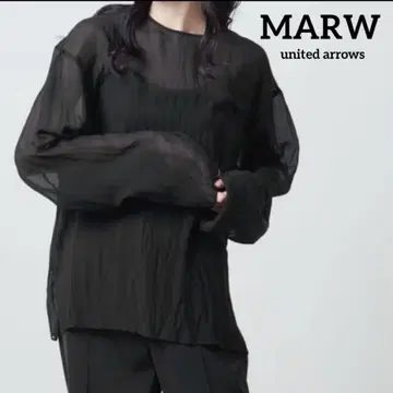 말루 유나이티드 애로우즈 와셔 시어 블라우스 칸다마